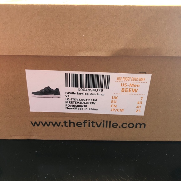 FitVille EasyTop Duo Strap V3 - Grey - Size 10W Ex Wide Women's 8W Men's - Picture 6 of 10